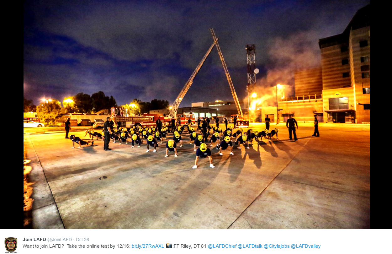 Recruits in pushup formation