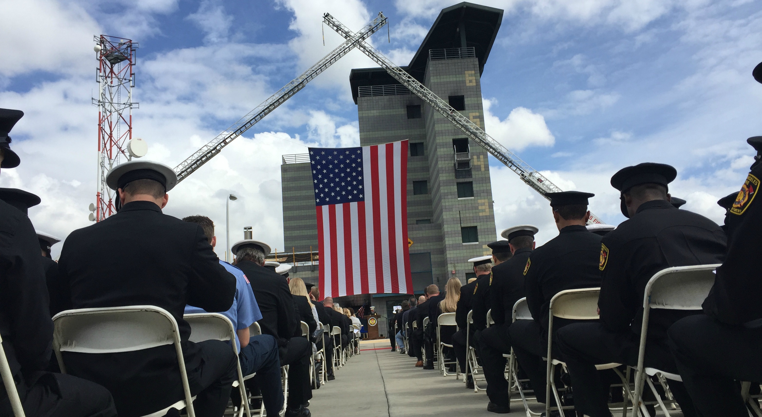 First responders from throughout Southern California pay their final respects Friday to LAFD Capt. Sean Stilson, 44, who passed away April 22